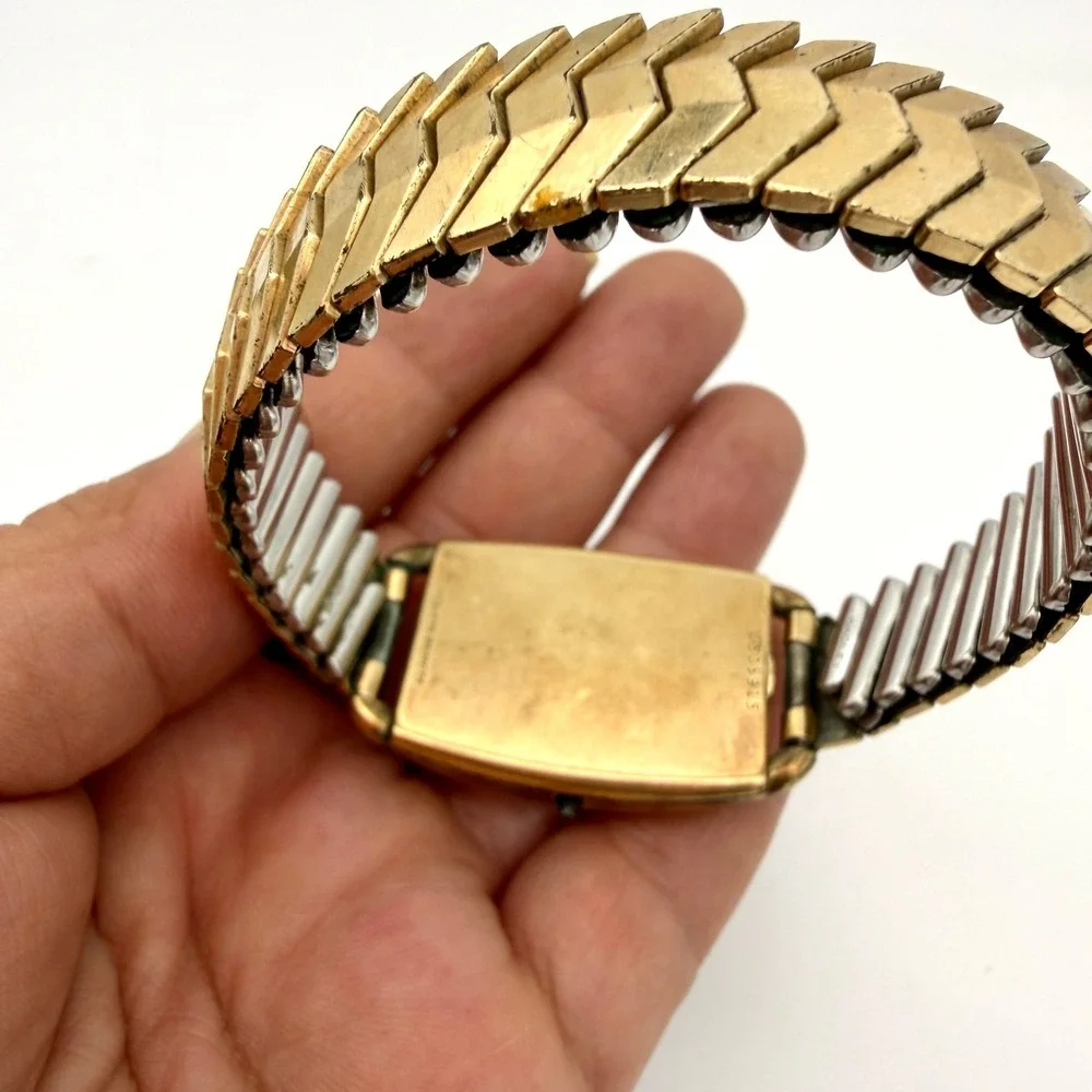 Bulova Mens Tank Watch 10AX 21 Jewel 10K‎ Gold Filled Working Broken Crown